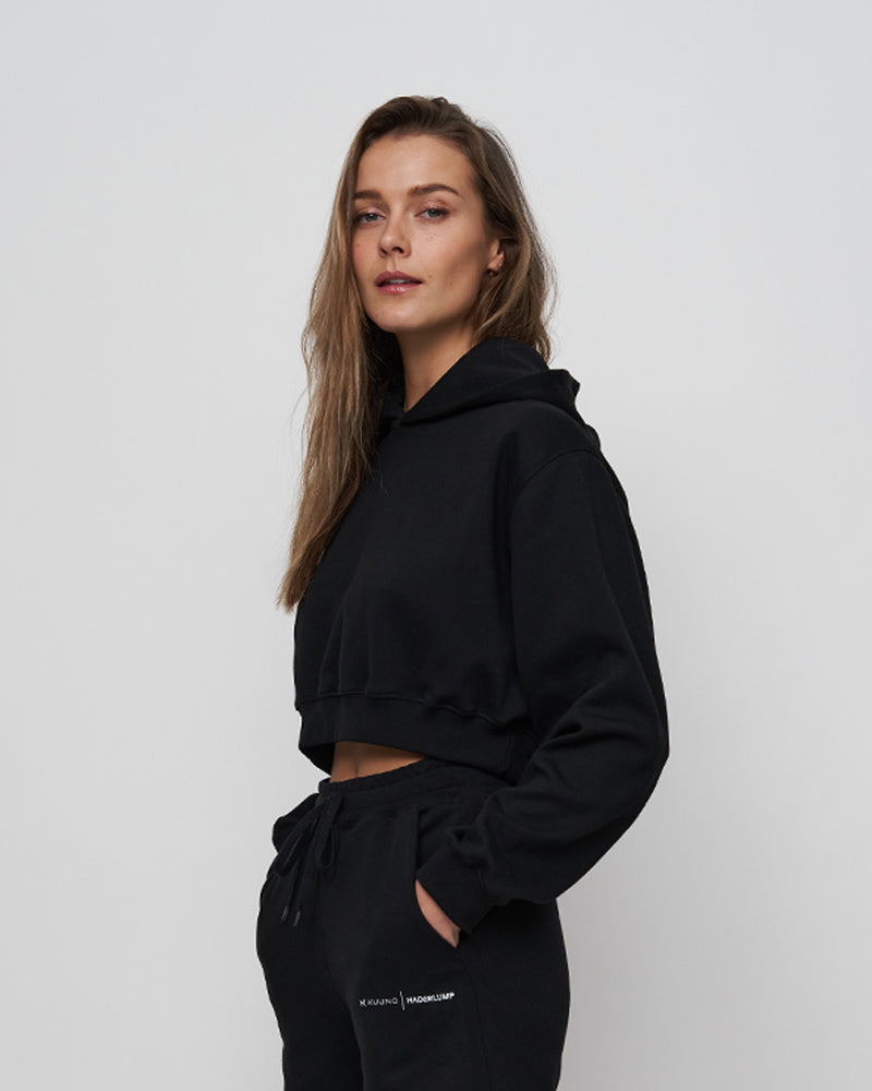 Haderlump Cropped Hoodie Night Black