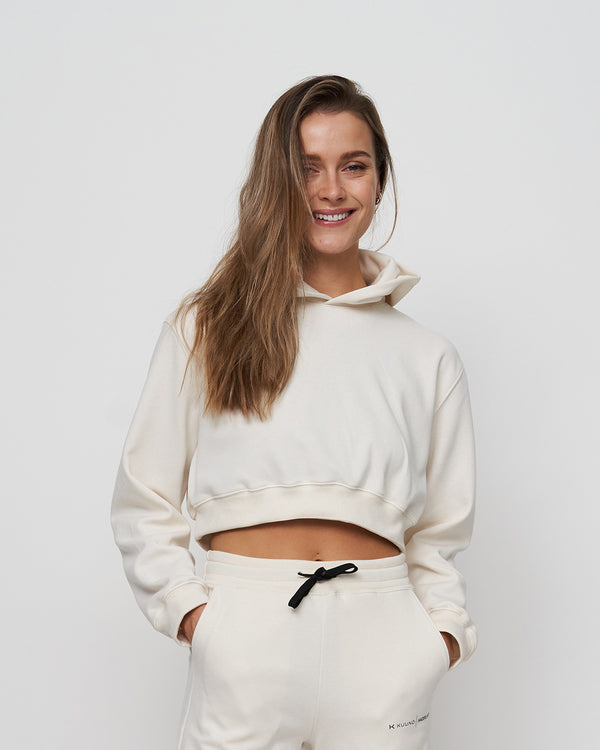 Haderlump Cropped Hoodie Off White
