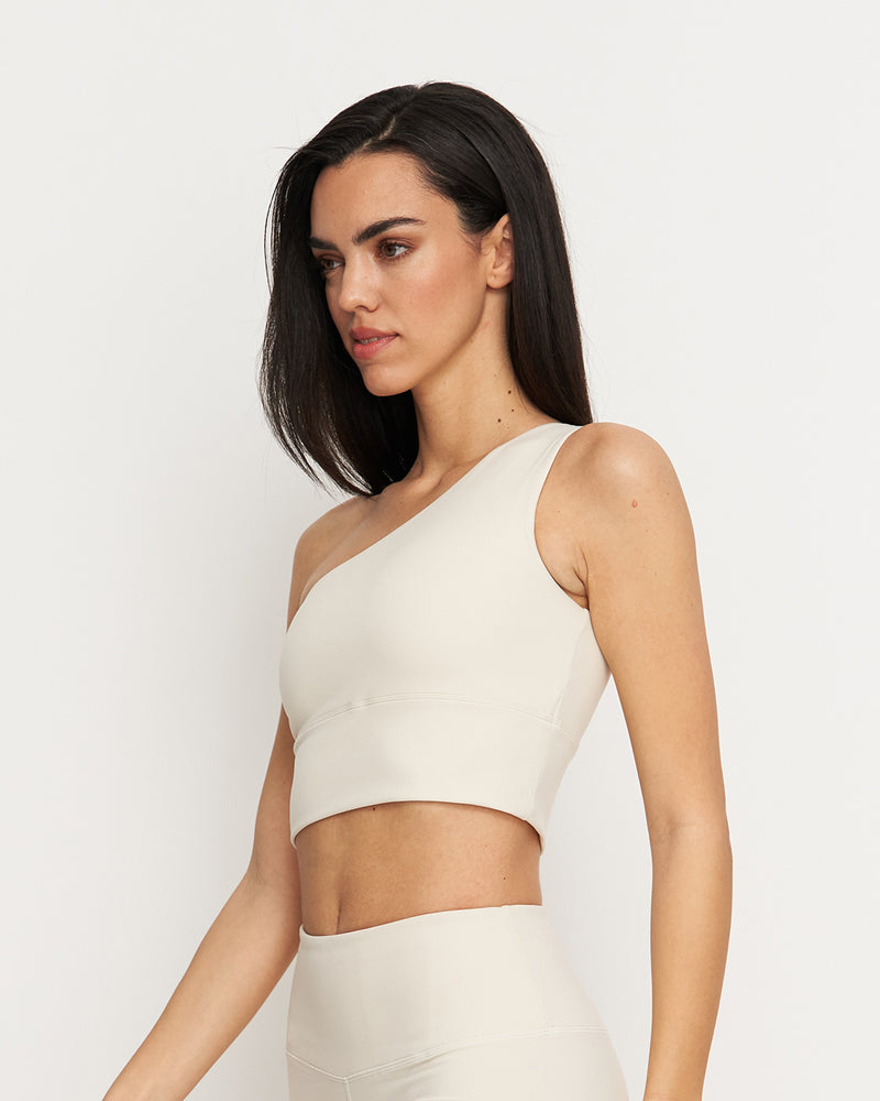 Essential One Shoulder Bra Light Beige