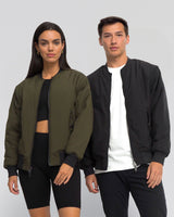 Reversible Bomber Jacket Night Black / Forest Green