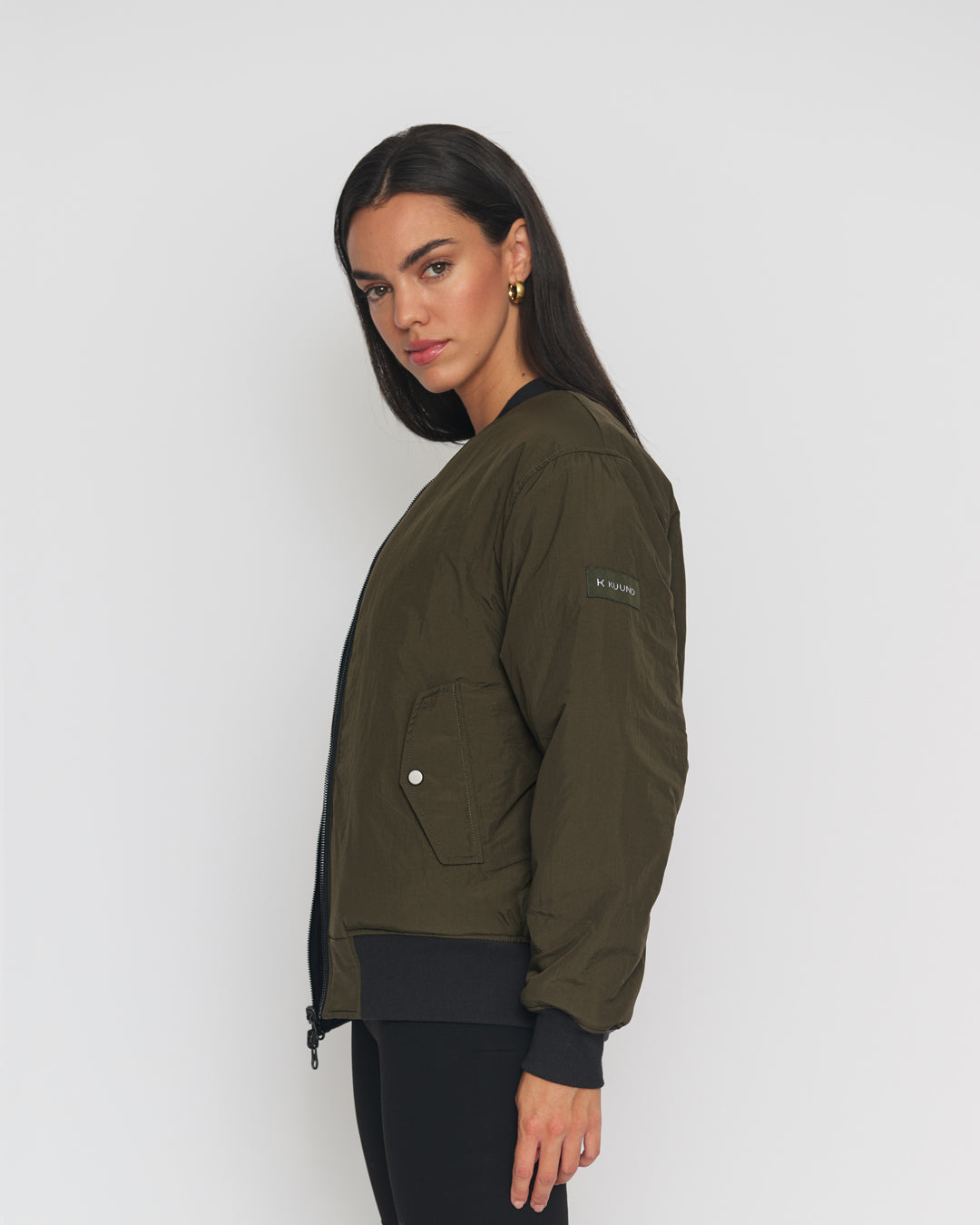 Nutcracker Green Pattern Print Women Casual Bomber Jacket main image 1