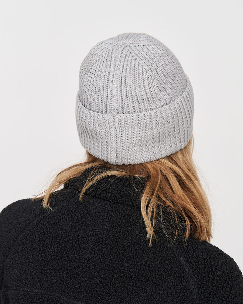 Ribbed Cotton Beanie Soft Grey