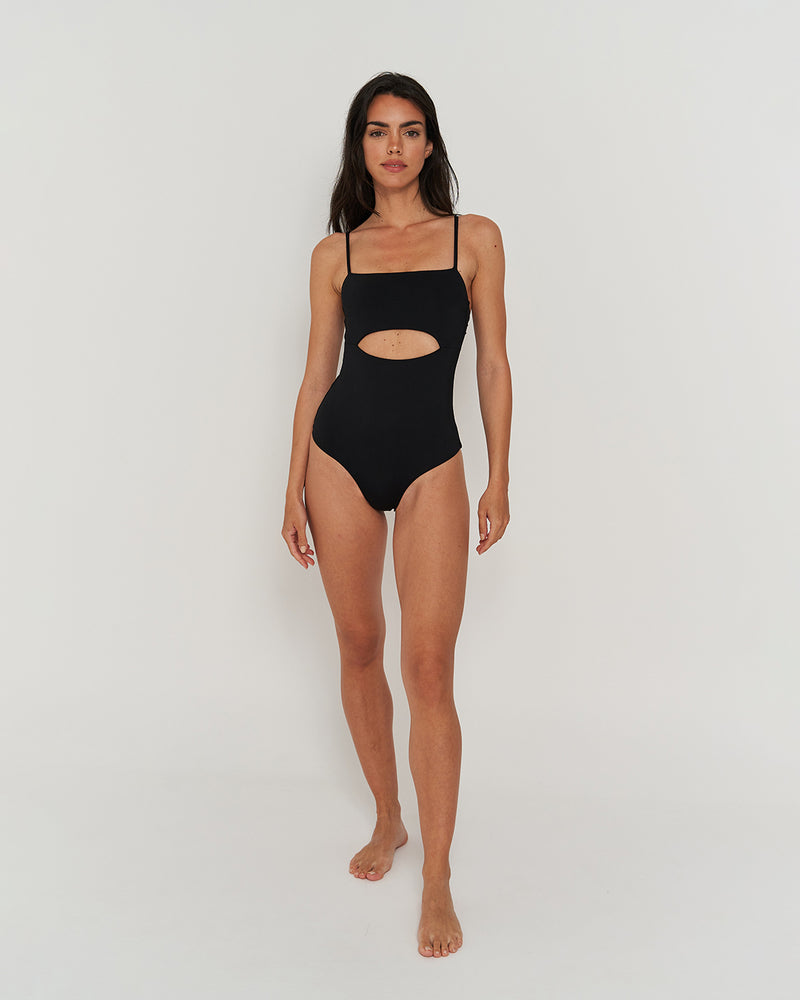 Swimsuit Cut Out Night Black