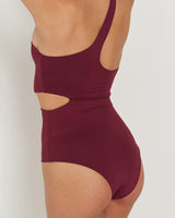 Swimsuit One Shoulder Dark Berry