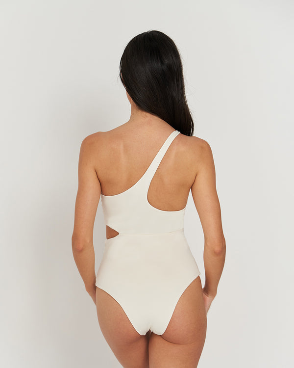 Swimsuit One Shoulder Off White
