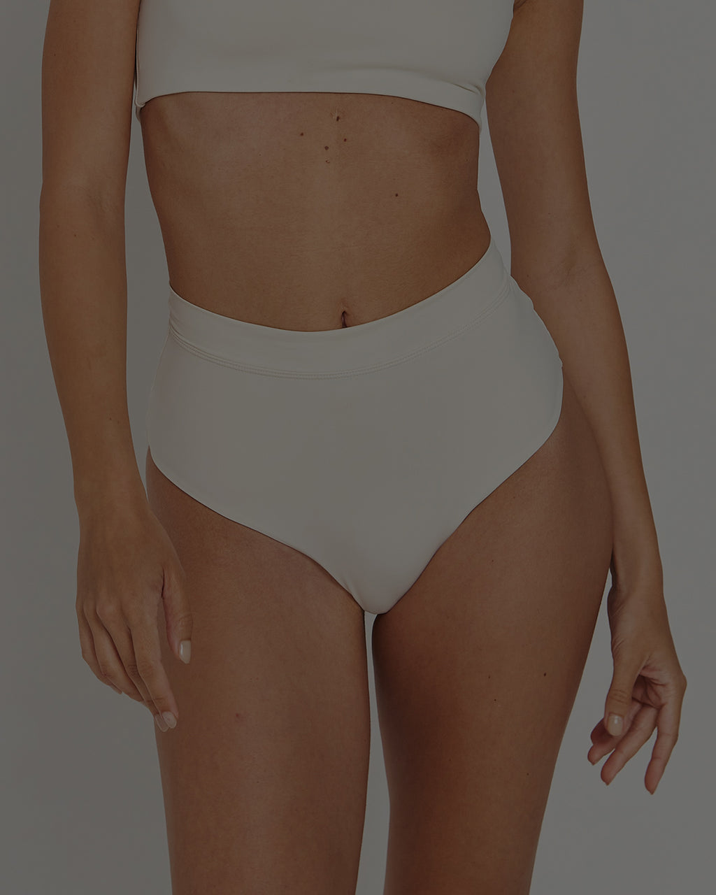 Bikini Bottom High Waist Off White