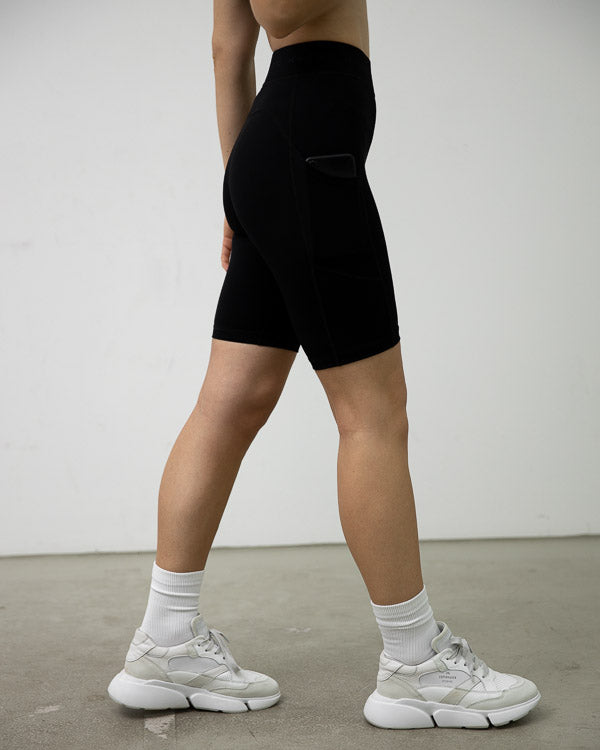 Biker black shorts sales