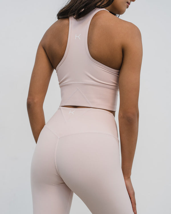 Essential High Waist Tights Light Pink Logo