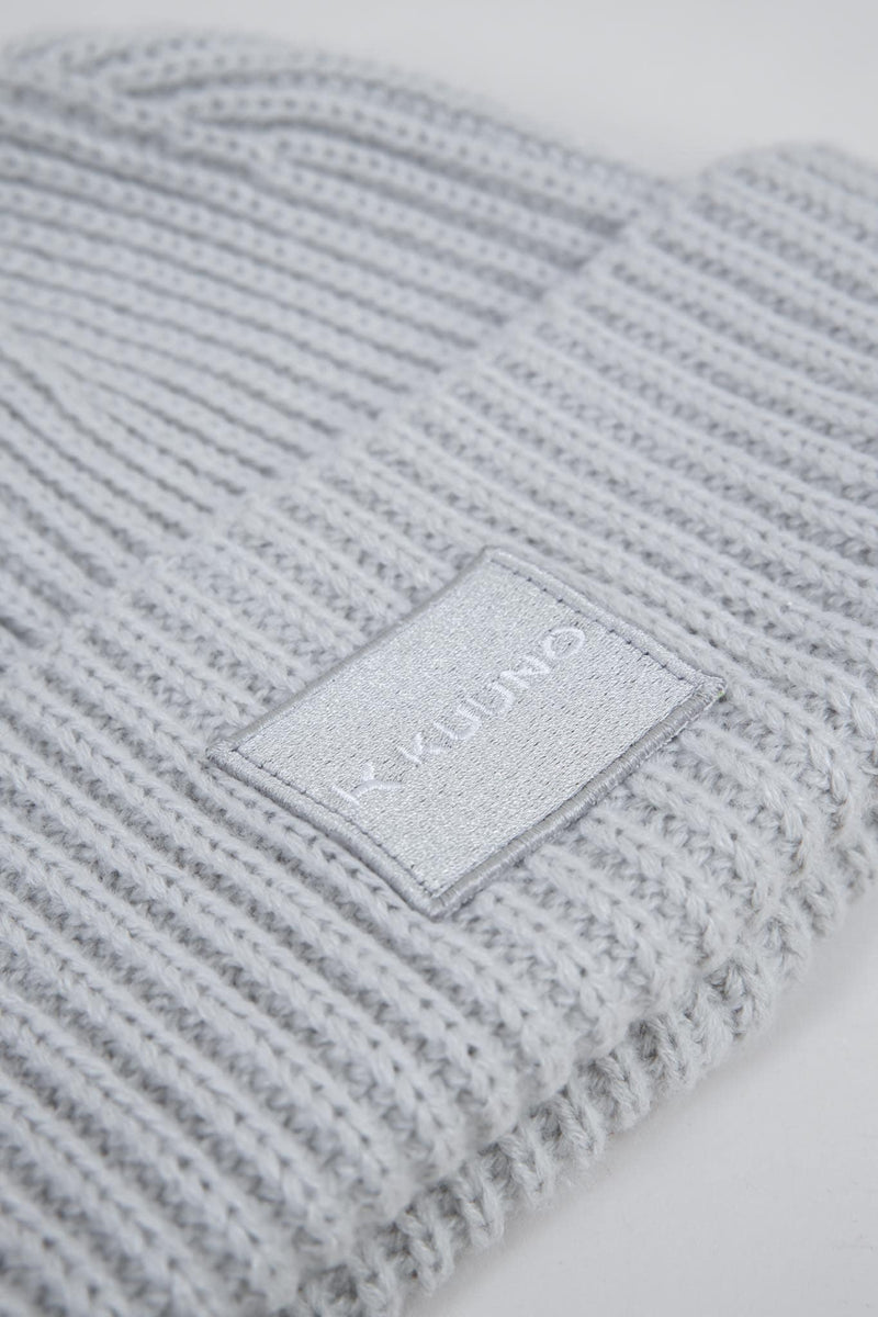 Ribbed Cotton Beanie Soft Grey