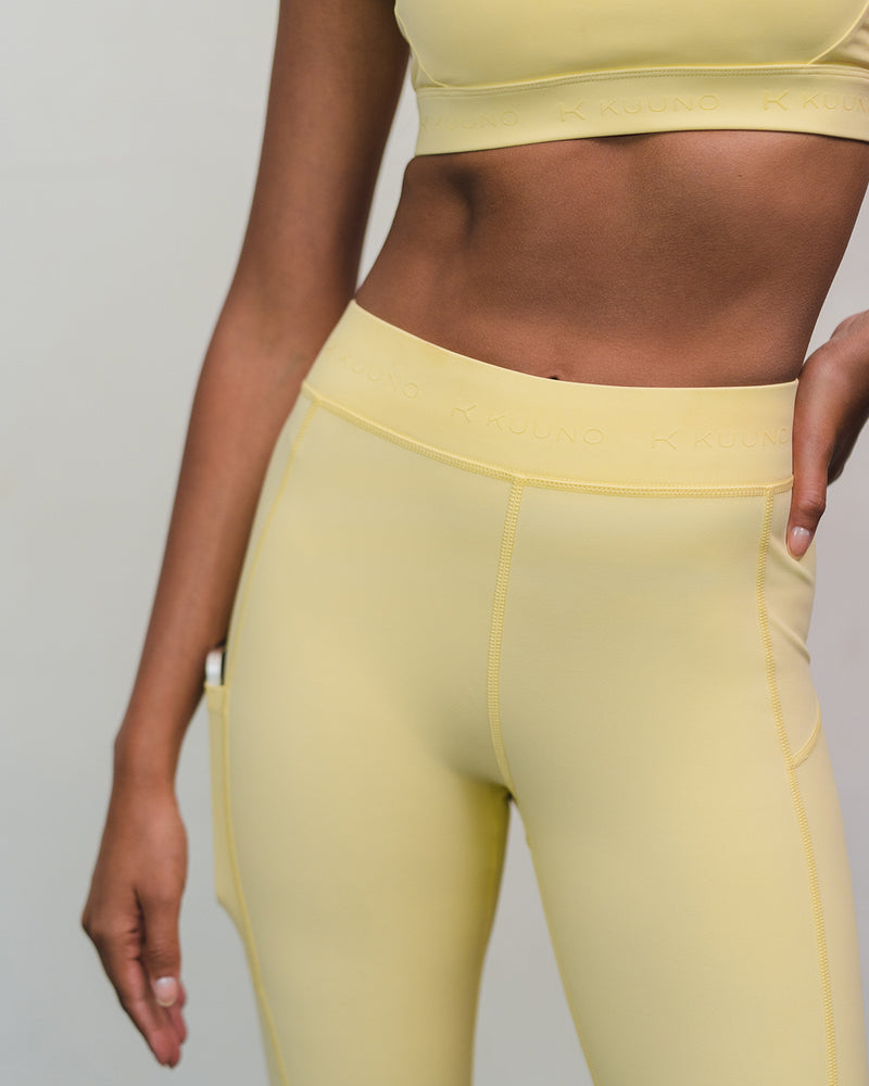 Dynamic High Waist Tights Pale Yellow