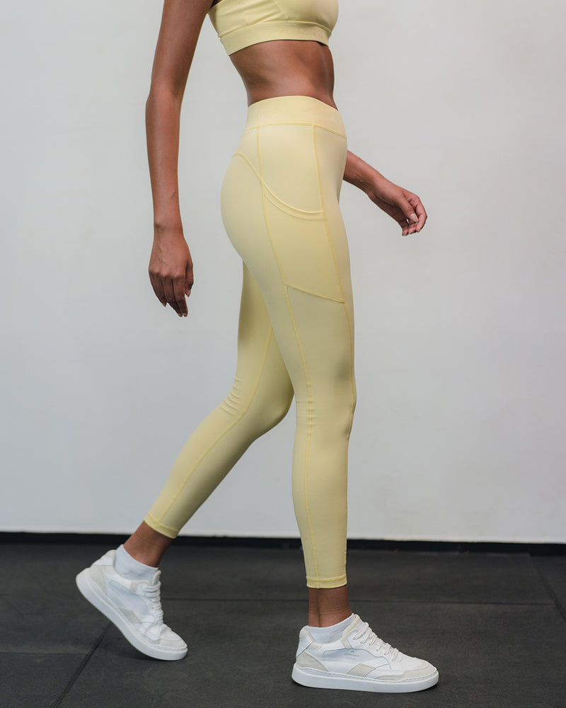 Dynamic High Waist Tights Pale Yellow