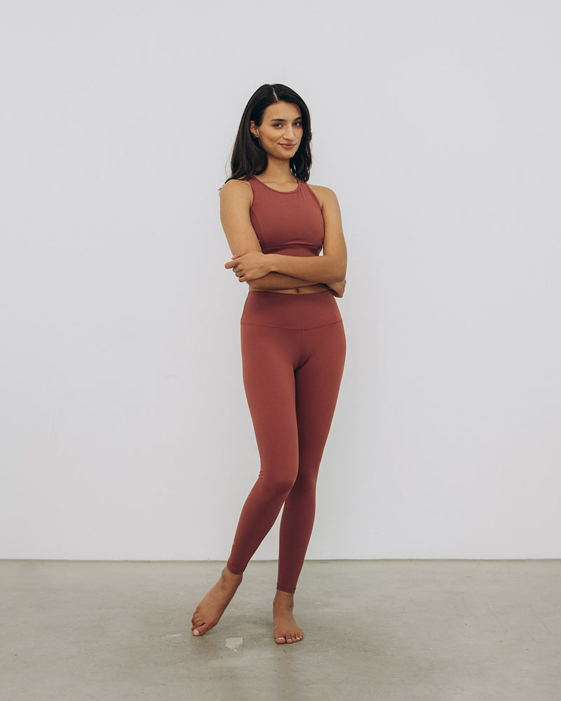 Essential High Waist Tights Marsala Red