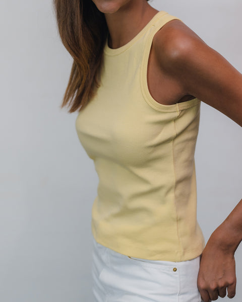 Jacqui Beaded Tank Top - Yellow